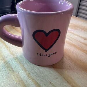 Life is Good Good Home Pink Heart Coffee Mug “Do What You Like” Ceramic